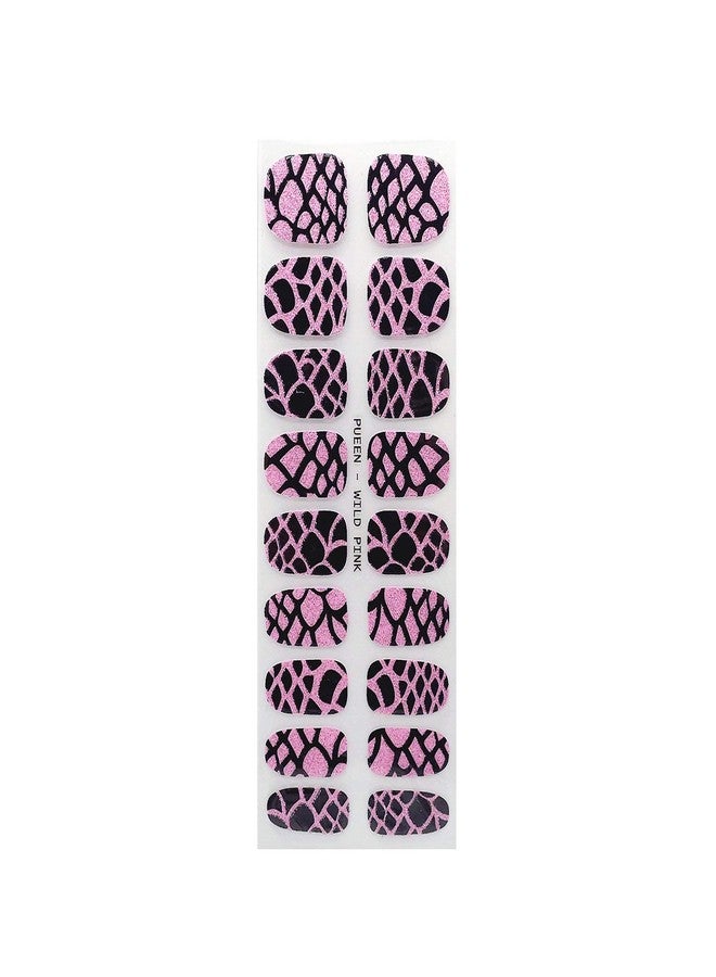 PUEEN 3D Sparkle Nail Wraps Collection WILD IN LOVE - 5 Pack (18 Strips Each) Nail Wraps/Nail Strips/Nail Foils/Nail Stickers/Nail Decals/Nail Patches Fashion Designs-BH000196 - Image 4
